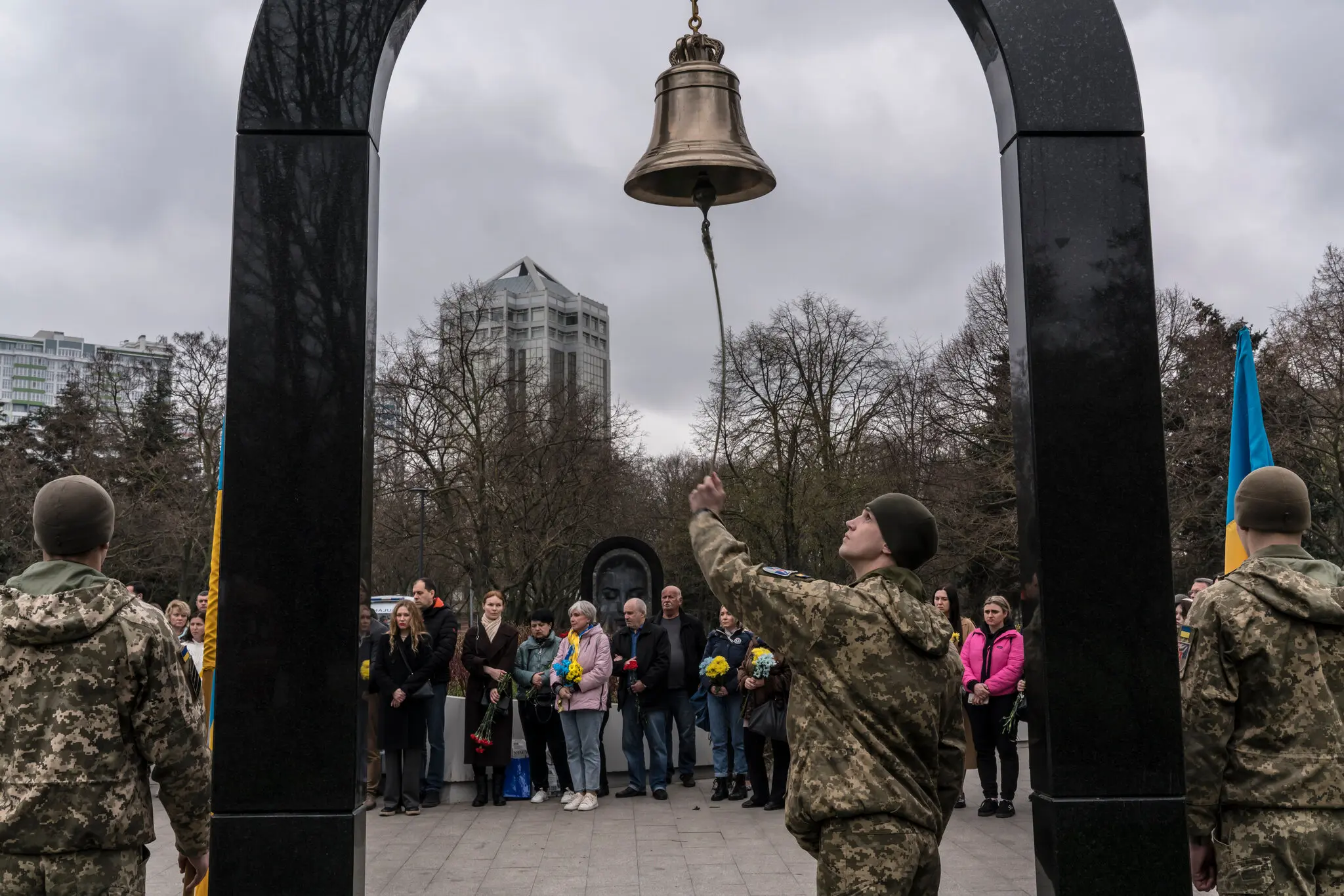 Церемонія в Одесі, Україна, минулого місяця, на честь солдатів міста, які загинули у війні проти Росії.